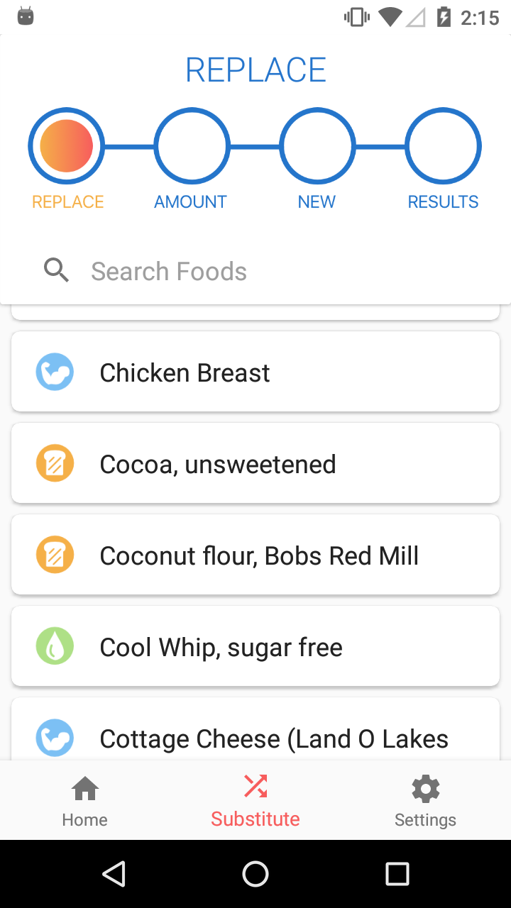 Find Foods to Replace